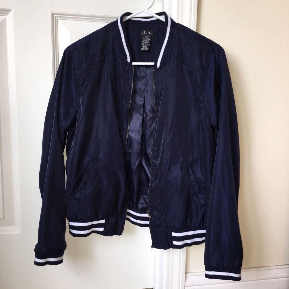 Navy Blue Bomber Jacket